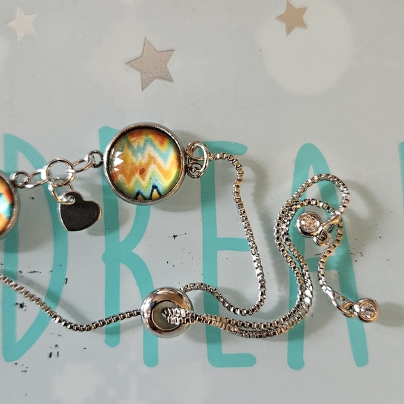 Colorful Charm Bracelet with Adjustable Silver Chain - Picture 2 of 4